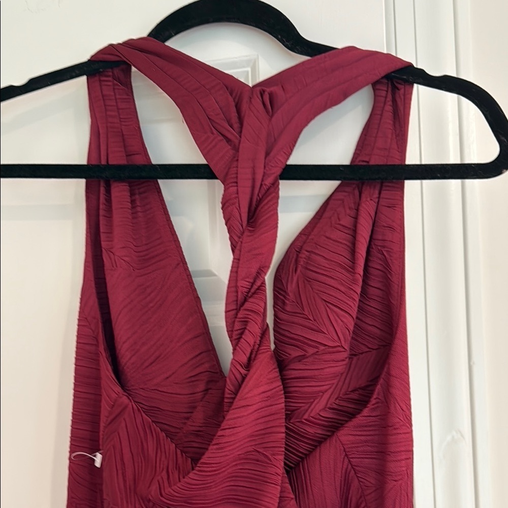 NWOT Donna Karan Red V neck Gown sz 4 - Picture 6 of 7